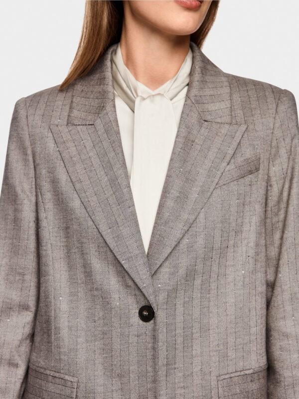 Marc Cain Elegante Blazer Strepen ZC3418W73 Soft Charcoal - Afbeelding 5