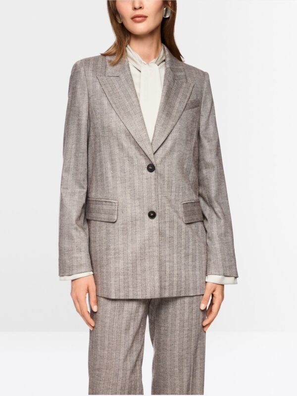 Marc Cain Elegante Blazer Strepen ZC3418W73 Soft Charcoal - Afbeelding 4