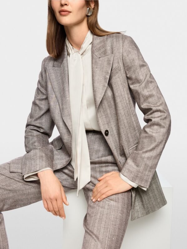 Marc Cain Elegante Blazer Strepen ZC3418W73 Soft Charcoal