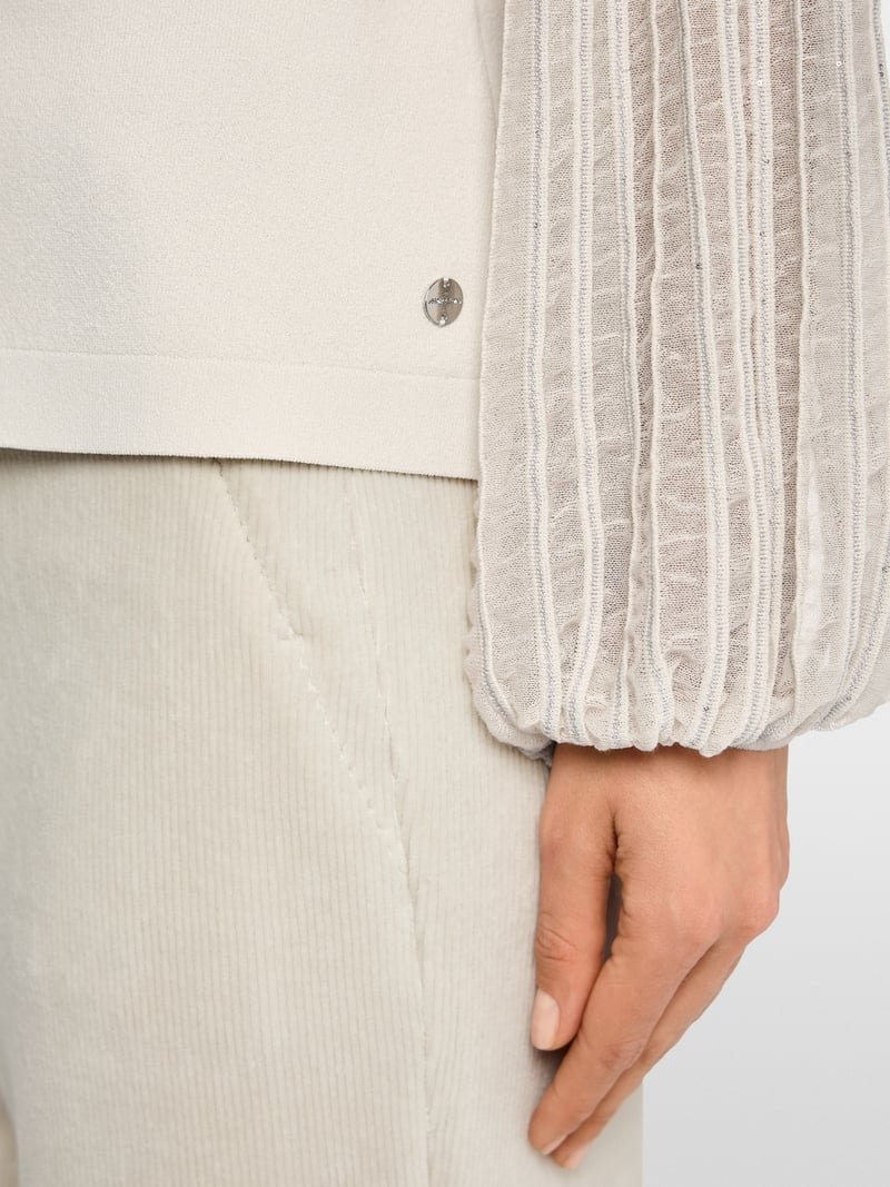 Marc Cain Fijngebreide Trui Pailletten ZC4151M49 Smoke - Afbeelding 6