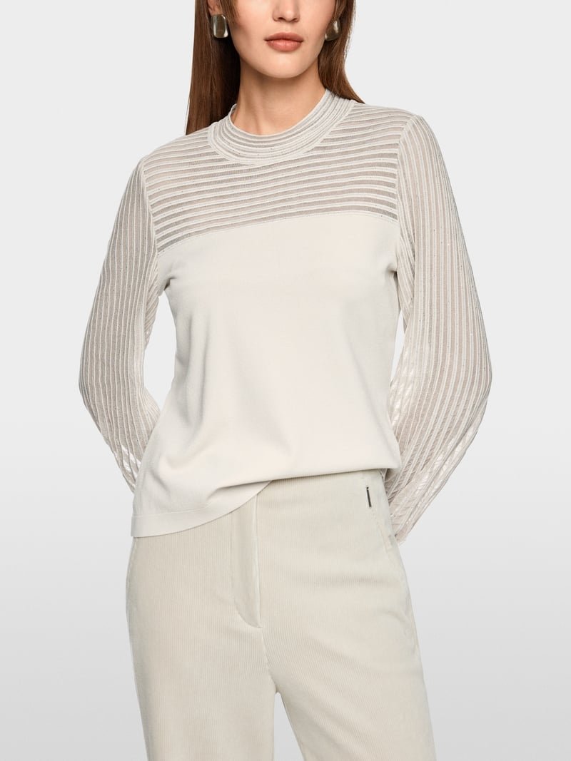 Marc Cain Fijngebreide Trui Pailletten ZC4151M49 Smoke