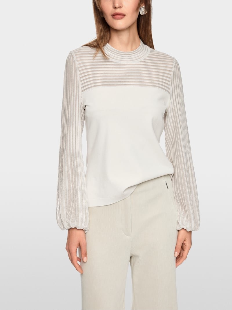 Marc Cain Fijngebreide Trui Pailletten ZC4151M49 Smoke - Afbeelding 3