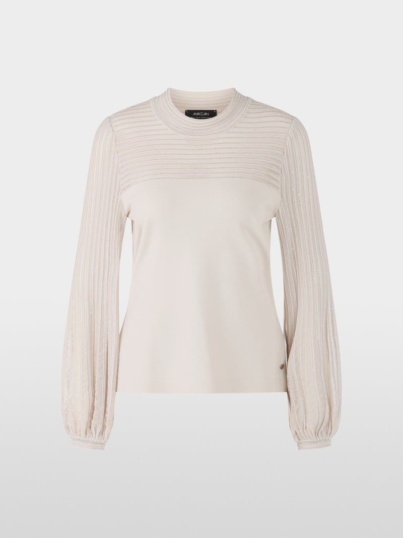 Marc Cain Fijngebreide Trui Pailletten ZC4151M49 Smoke - Afbeelding 8