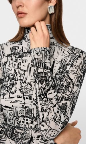 Marc Cain Longsleeve Top CITY Motief ZC4812J41 Smoke