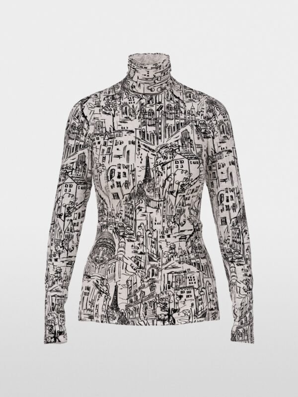 Marc Cain Longsleeve Top CITY Motief ZC4812J41 Smoke - Afbeelding 7