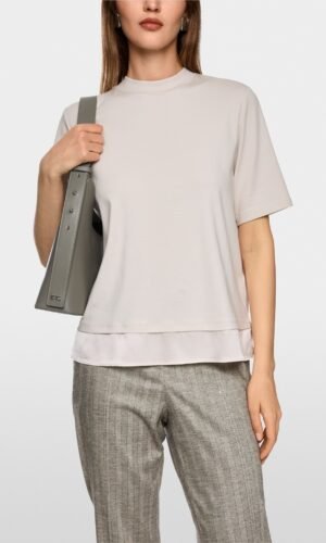 Marc Cain T-Shirt Zijden Applicatie ZC4817J15 Smoke