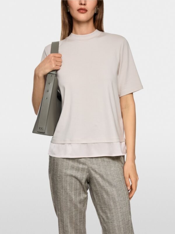 Marc Cain T-Shirt Zijden Applicatie  ZC4817J15 Smoke