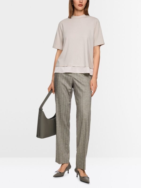 Marc Cain T-Shirt Zijden Applicatie  ZC4817J15 Smoke - Afbeelding 2