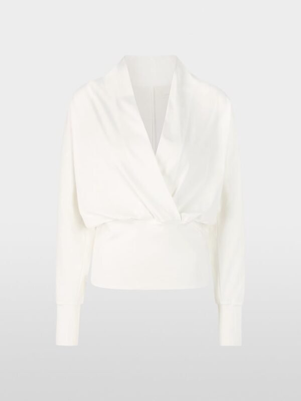 Marc Cain Vrouwelijk Shirt V-hals ZC4818J14 Off White - Afbeelding 6