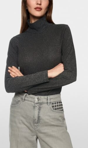 Marc Cain Smalle Lurex Longsleeve Top ZC4828J34 Flannel