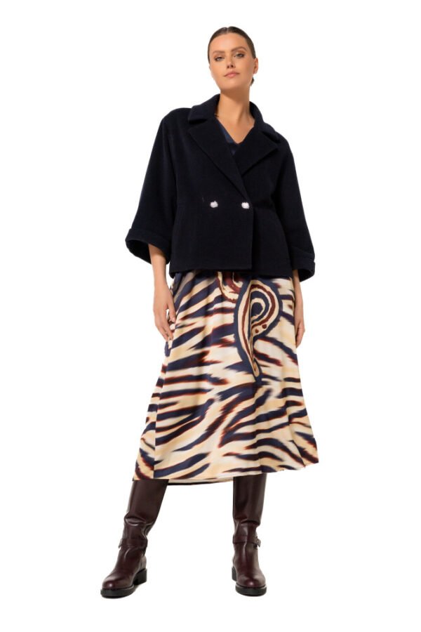 Caroline Biss Korte Mantelvest Woolmix 4888 Donkerblauw - Afbeelding 2