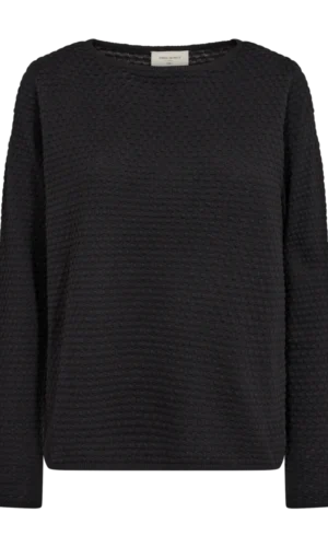 Freequent Trui Dotted Texture 124384 Zwart