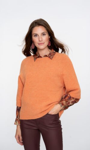 Geisha Trui 3/4 Mouw 54602-70 Soft Orange