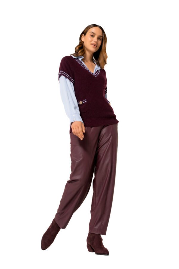 Caroline Biss Lange Cozy Gilet 4213 Bordeaux - Afbeelding 3