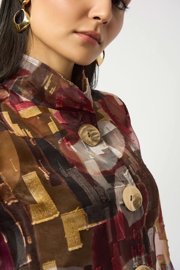 Joseph Ribkoff Organza Abstract Print Two-Piece Trapeze Jacket  253163 Multi Color - Afbeelding 2