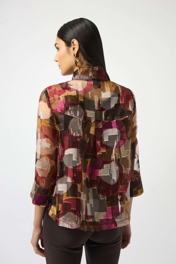 Joseph Ribkoff Organza Abstract Print Two-Piece Trapeze Jacket  253163 Multi Color - Afbeelding 5