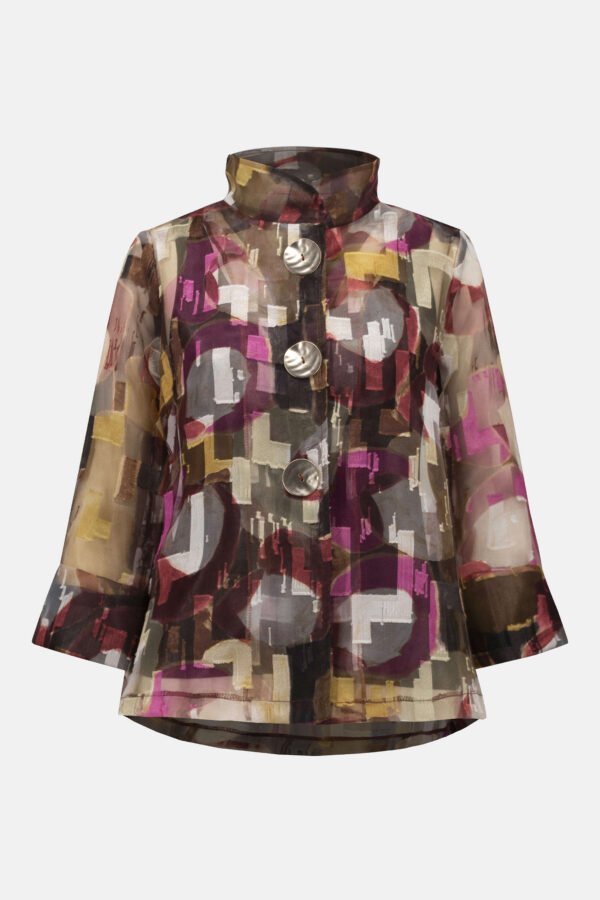 Joseph Ribkoff Organza Abstract Print Two-Piece Trapeze Jacket  253163 Multi Color - Afbeelding 6