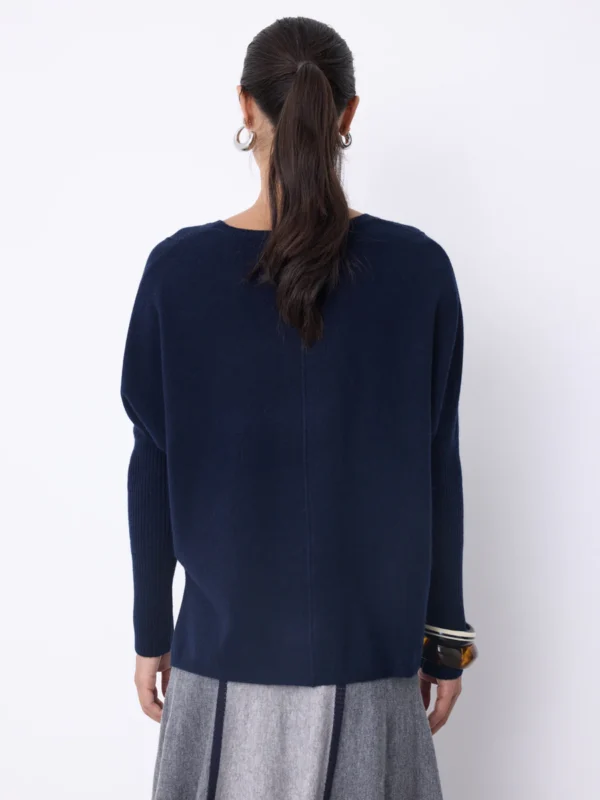 Notshy Cashmere Poncho Trui Bourna 4704012C Marine - Afbeelding 5