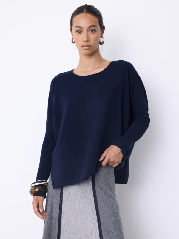 Notshy Cashmere Poncho Trui Bourna 4704012C Marine