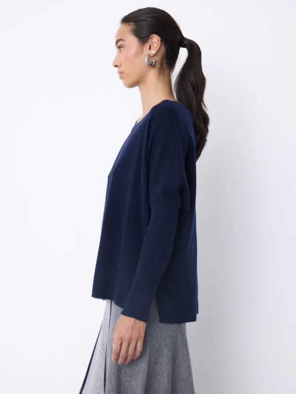 Notshy Cashmere Poncho Trui Bourna 4704012C Marine - Afbeelding 4