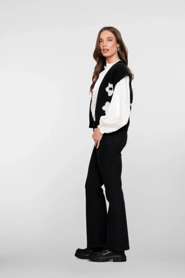 Geisha Flared Jeans Lurex 51541-10 Black Denim - Afbeelding 2