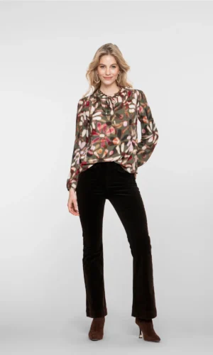 Geisha Broek Opgestikte Klepzakken 51549-10 Zwart