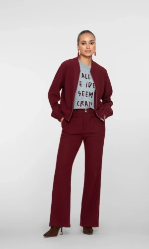 Geisha High Waist Broek Honeycomb 51610-21 Port (Bordeaux)