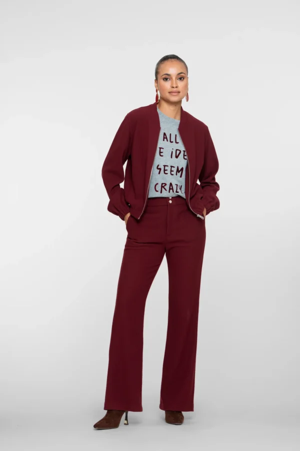 Geisha High Waist Broek Honeycomb 51610-21 Port (Bordeaux)