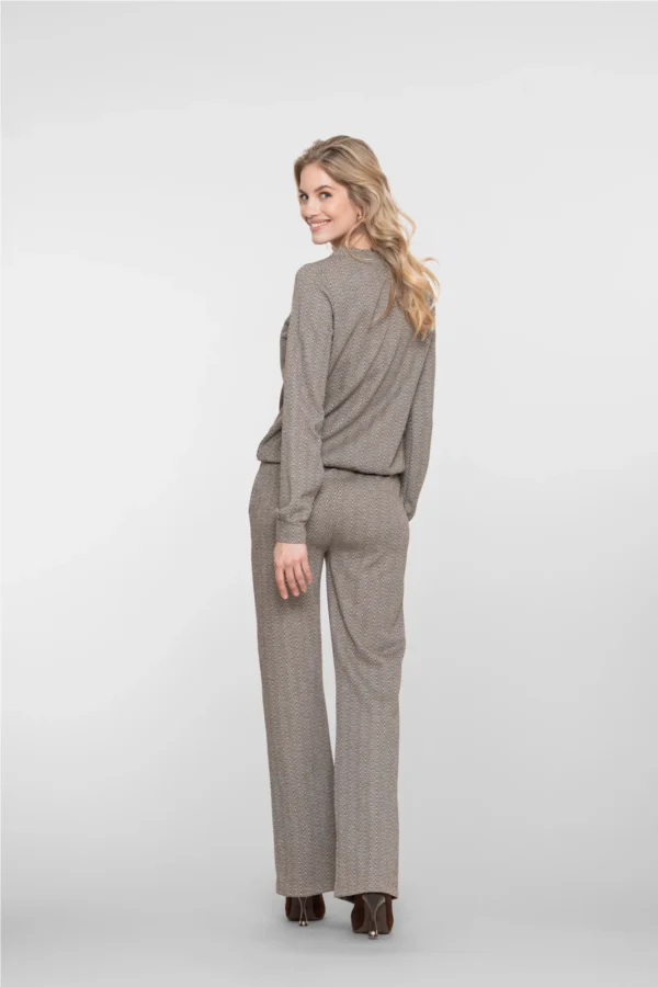 Geisha Flared Broek Zigzagpatroon 51573-60 Bruin/Goud - Afbeelding 4