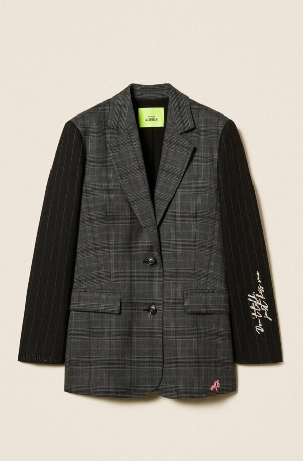 Twinset Actitude Blazer Single Breasted 252AQ2040 Yarn Dyed Mix - Afbeelding 4