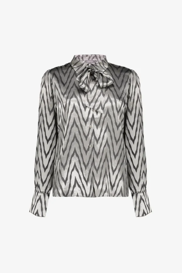 Geisha Blouse Strik Zigzagprint 53593-32 Zilvergrijs - Afbeelding 6