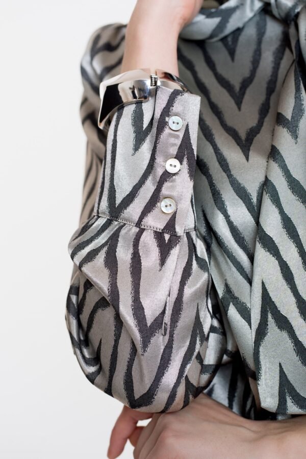 Geisha Blouse Strik Zigzagprint 53593-32 Zilvergrijs - Afbeelding 5