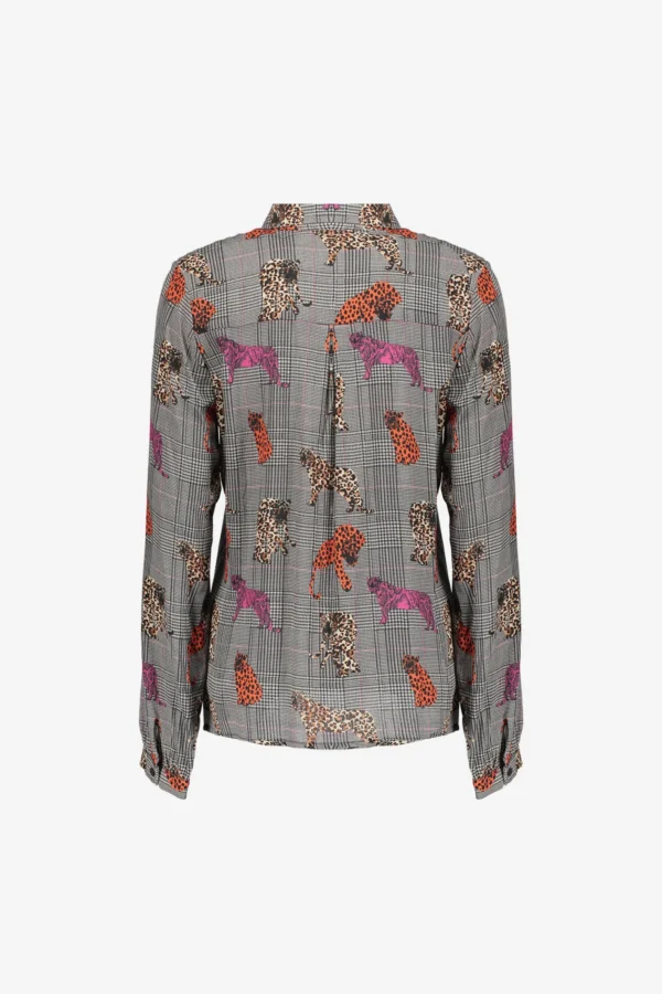 Geisha Checkered Blouse Luipaard 53756-20 Pink/Orange Animal Print - Afbeelding 7
