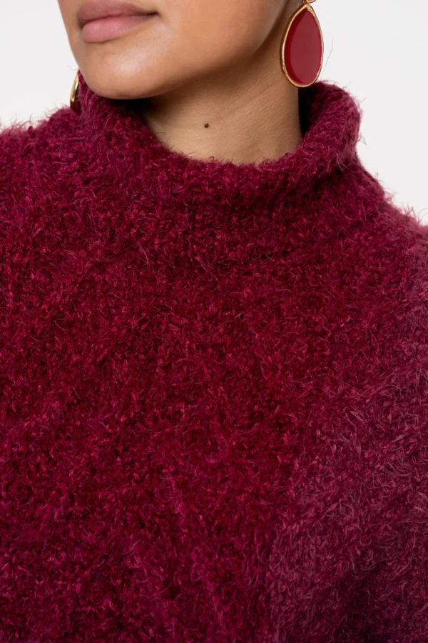 Geisha Kabeltrui Turtleneck 54515-10 Burgundy - Afbeelding 3