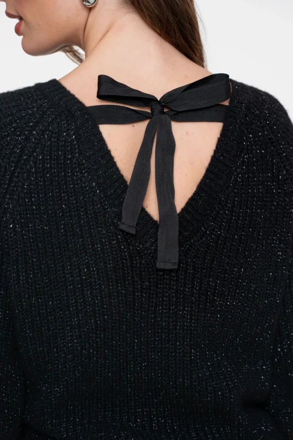 Geisha Trui Bow-Tie Lurex 54594-70 Zwart/Zilver - Afbeelding 4