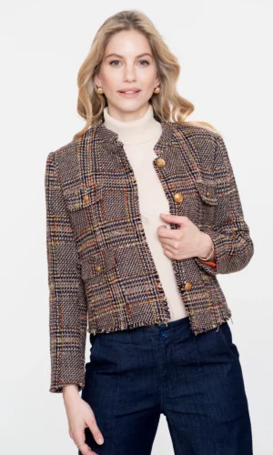 Geisha Multi-Color Tweed Jasje 55523-10 Bruin Multi Color