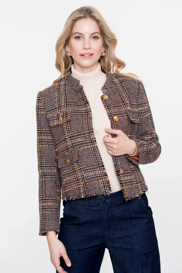 Geisha Multi-Color Tweed Jasje 55523-10 Bruin Multi Color
