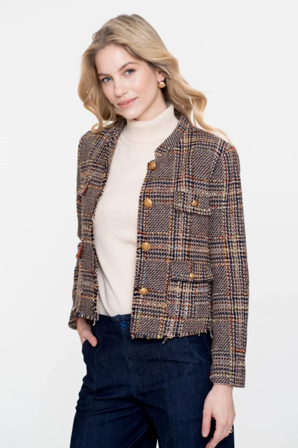 Geisha Multi-Color Tweed Jasje 55523-10 Bruin Multi Color - Afbeelding 5