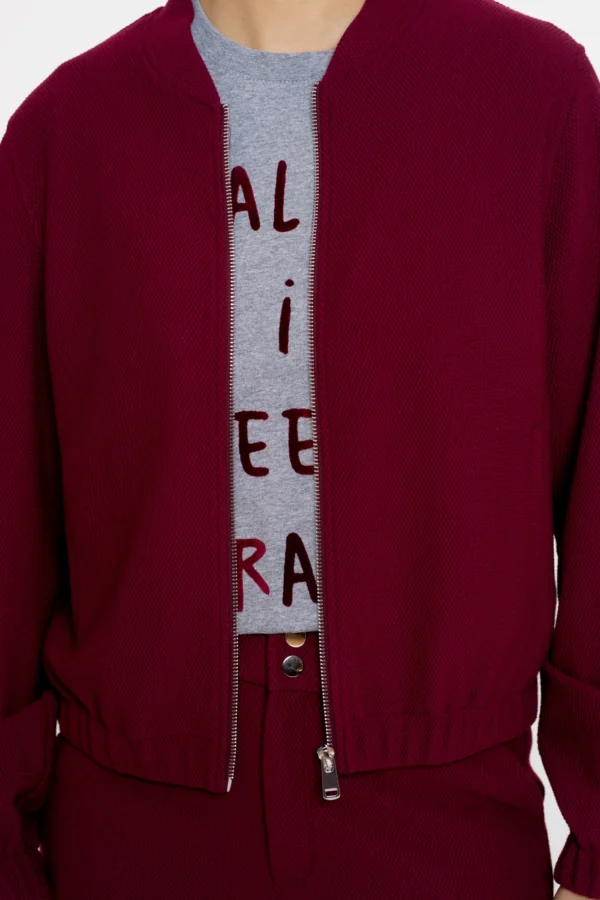 Geisha Bomber Jacket Rits Honeycomb Structuur 55570-21 Port (Bordeaux) - Afbeelding 4