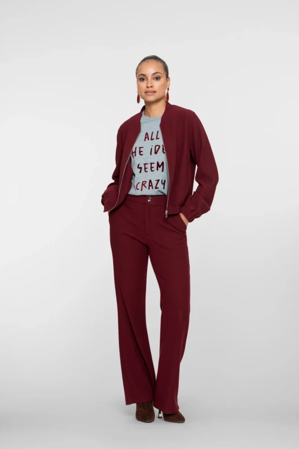 Geisha Bomber Jacket Rits Honeycomb Structuur 55570-21 Port (Bordeaux) - Afbeelding 2