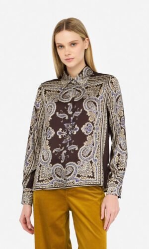 Liu Jo Printed Twill Blouse MF5393-TS117 Bruin Print
