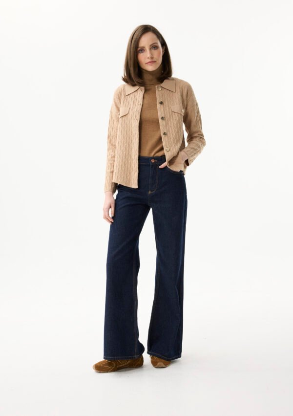 Leo & Ugo Vest Fancy Knit Strass AW188 Beige - Afbeelding 2
