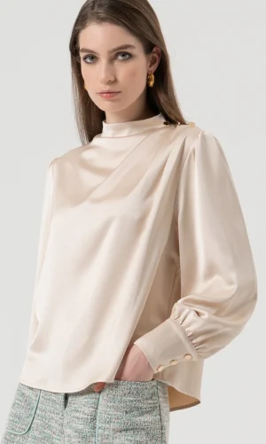 Fracomina Blouse Satin Regular Fit FR25WT1020W41 Vanilla