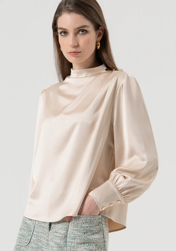 Fracomina Blouse Satin Regular Fit FR25WT1020W41 Vanilla