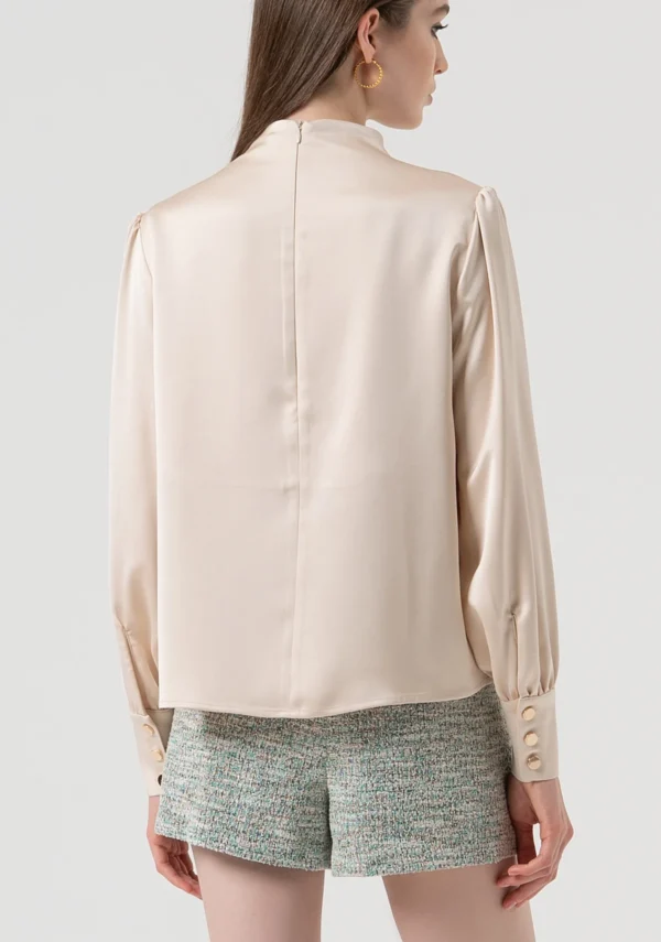 Fracomina Blouse Satin Regular Fit FR25WT1020W41 Vanilla - Afbeelding 6