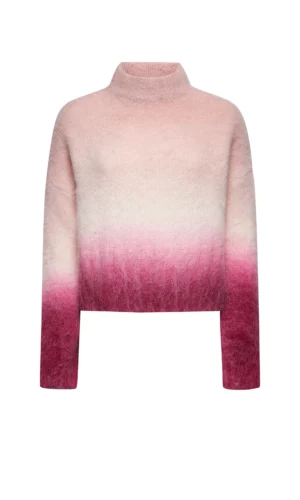 Silvian Heach Hoge Nek Faded Trui Blumber GPA25212MA Roze DegradƩ