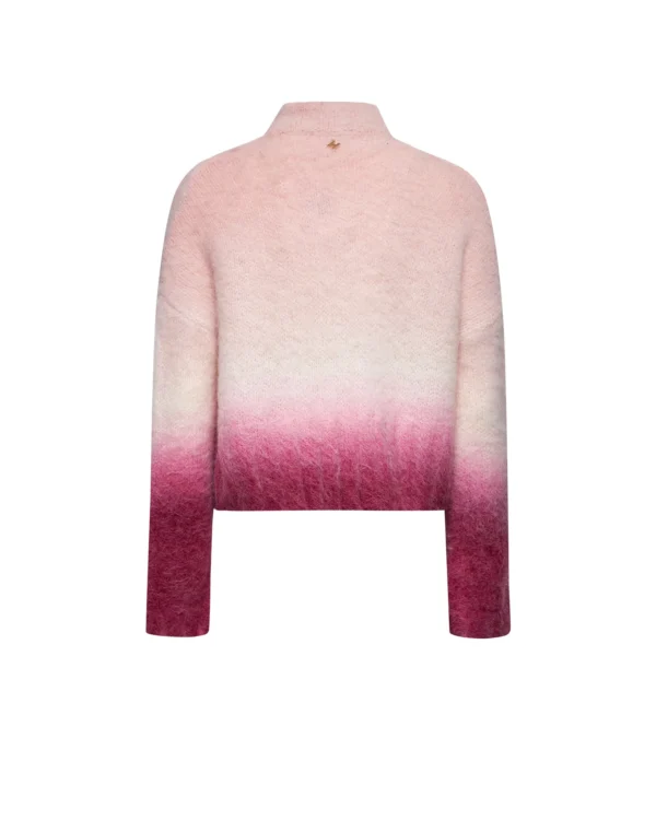 Silvian Heach Hoge Nek Faded Trui Blumber GPA25212MA Roze Degradé - Afbeelding 4