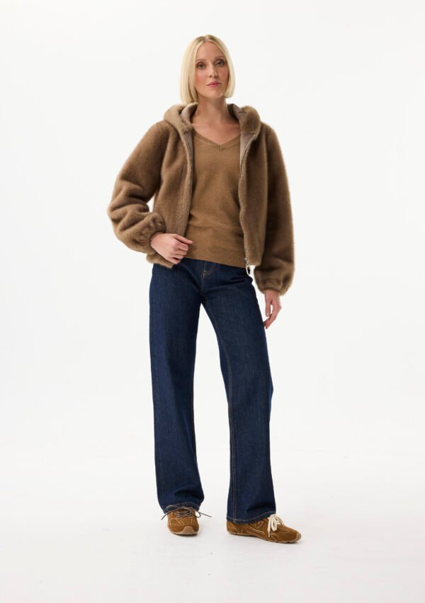 Leo & Ugo Reversible Jas Fake Fur KH921 Camel - Afbeelding 12