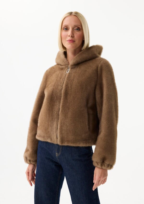 Leo & Ugo Reversible Jas Fake Fur KH921 Camel - Afbeelding 7