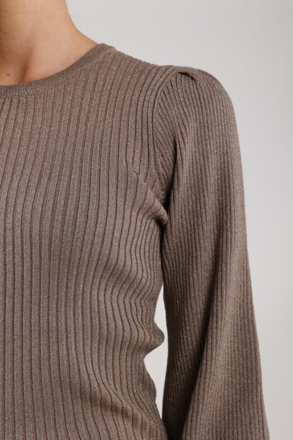 Nukus Mulberry Trui Lurex NKF03024 Fango - Afbeelding 2